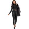 imageCRZ YOGA Butterluxe Womens Matte Faux Leather Leggings 25quot  No Front Seam High Waist Stretch Tights Pleather PantsBlack Classic