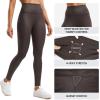 imageCRZ YOGA Butterluxe Womens Matte Faux Leather Leggings 28quot  High Waisted Stretch Ankle Leather Pants Pleather TightsHot Fudge Brown Foil Pattern
