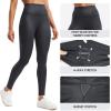 imageCRZ YOGA Butterluxe Womens Matte Faux Leather Leggings 28quot  High Waisted Stretch Ankle Leather Pants Pleather TightsMysterious Grey Foil Pattern