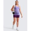 imageCRZ YOGA Butterluxe Womens Racerback Maternity Tank Tops Ruched Sleeveless Pregnancy Yoga Tee with Built in Bra Workout ShirtDark Lavender Purple