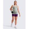 imageCRZ YOGA Butterluxe Womens Racerback Maternity Tank Tops Ruched Sleeveless Pregnancy Yoga Tee with Built in Bra Workout ShirtGreen Palm Court