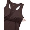 imageCRZ YOGA Butterluxe Womens Racerback Maternity Tank Tops Ruched Sleeveless Pregnancy Yoga Tee with Built in Bra Workout ShirtHot Fudge Brown