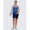 imageCRZ YOGA Butterluxe Womens Racerback Maternity Tank Tops Ruched Sleeveless Pregnancy Yoga Tee with Built in Bra Workout ShirtPitch Blue