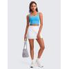 imageCRZ YOGA Butterluxe Womens Square Neck Longline Sports Bra  Workout Crop Tank Tops Padded Yoga Camisole with Built in PadsKayak Blue