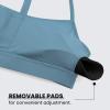 imageCRZ YOGA Butterluxe Womens Y Back Sports Bra  Padded Racerback Low Impact Spaghetti Thin Strap Workout Yoga TopBlue Ashes