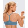 imageCRZ YOGA Butterluxe Womens Y Back Sports Bra  Padded Racerback Low Impact Spaghetti Thin Strap Workout Yoga TopBlue Ashes