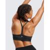 imageCRZ YOGA Butterluxe Womens Y Back Sports Bra  Padded Racerback Low Impact Spaghetti Thin Strap Workout Yoga TopDark Grey Camouflage 2