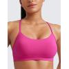 imageCRZ YOGA Butterluxe Womens Y Back Sports Bra  Padded Racerback Low Impact Spaghetti Thin Strap Workout Yoga TopHibiscus Purple