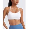 imageCRZ YOGA Butterluxe Womens Y Back Sports Bra  Padded Racerback Low Impact Spaghetti Thin Strap Workout Yoga TopWhite