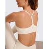 imageCRZ YOGA Butterluxe Womens Y Back Sports Bra  Padded Racerback Low Impact Spaghetti Thin Strap Workout Yoga TopWhite Apricot