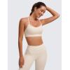 imageCRZ YOGA Butterluxe Womens Y Back Sports Bra  Padded Racerback Low Impact Spaghetti Thin Strap Workout Yoga TopWhite Apricot