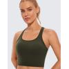 imageCRZ YOGA Butterluxe Womens YBack Racerback Longline Sports Bra  Padded Scoop Neck Workout Crop Tank Top with Built in PadsOlive Green
