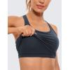 imageCRZ YOGA Butterluxe Womens YBack Racerback Longline Sports Bra  Padded Scoop Neck Workout Crop Tank Top with Built in PadsTrue Navy