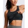 imageCRZ YOGA Butterluxe Workout Tank Tops for Women Built in Bras Padded  Racerback Athletic Spandex Yoga CamisoleDark Grey Camouflage 2