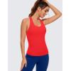 imageCRZ YOGA Butterluxe Workout Tank Tops for Women Built in Bras Padded  Racerback Athletic Spandex Yoga CamisoleDeep Red
