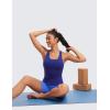 imageCRZ YOGA Butterluxe Workout Tank Tops for Women Built in Bras Padded  Racerback Athletic Spandex Yoga CamisoleLarkspur Blue