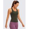 imageCRZ YOGA Butterluxe Workout Tank Tops for Women Built in Bras Padded  Racerback Athletic Spandex Yoga CamisoleOlive Green