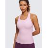 imageCRZ YOGA Butterluxe Workout Tank Tops for Women Built in Bras Padded  Racerback Athletic Spandex Yoga CamisolePink Peony