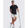 imageCRZ YOGA Cloudweight Mens Short Sleeve Polo Shirts Lightweight Moisture Wicking Athletic Casual Button Golf TShirtsBlack