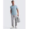 imageCRZ YOGA Cloudweight Mens Short Sleeve Polo Shirts Lightweight Moisture Wicking Athletic Casual Button Golf TShirtsLight Grayish Blue