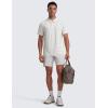 imageCRZ YOGA Cloudweight Mens Short Sleeve Polo Shirts Lightweight Moisture Wicking Athletic Casual Button Golf TShirtsMilky White