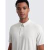 imageCRZ YOGA Cloudweight Mens Short Sleeve Polo Shirts Lightweight Moisture Wicking Athletic Casual Button Golf TShirtsMilky White