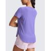 imageCRZ YOGA Cloudweight Workout Tops for Women Lightweight Athletic Short Sleeve Shirts Gym Running Side Slit TShirtsDark Lavender Purple