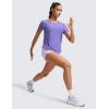 imageCRZ YOGA Cloudweight Workout Tops for Women Lightweight Athletic Short Sleeve Shirts Gym Running Side Slit TShirtsDark Lavender Purple