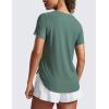 imageCRZ YOGA Cloudweight Workout Tops for Women Lightweight Athletic Short Sleeve Shirts Gym Running Side Slit TShirtsGraphite Green
