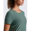 imageCRZ YOGA Cloudweight Workout Tops for Women Lightweight Athletic Short Sleeve Shirts Gym Running Side Slit TShirtsGraphite Green
