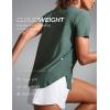 imageCRZ YOGA Cloudweight Workout Tops for Women Lightweight Athletic Short Sleeve Shirts Gym Running Side Slit TShirtsGraphite Green