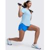 imageCRZ YOGA Cloudweight Workout Tops for Women Lightweight Athletic Short Sleeve Shirts Gym Running Side Slit TShirtsLight Grayish Blue