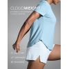 imageCRZ YOGA Cloudweight Workout Tops for Women Lightweight Athletic Short Sleeve Shirts Gym Running Side Slit TShirtsLight Grayish Blue