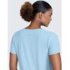 imageCRZ YOGA Cloudweight Workout Tops for Women Lightweight Athletic Short Sleeve Shirts Gym Running Side Slit TShirtsLight Grayish Blue