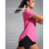imageCRZ YOGA Cloudweight Workout Tops for Women Lightweight Athletic Short Sleeve Shirts Gym Running Side Slit TShirtsMagenta