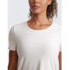 imageCRZ YOGA Cloudweight Workout Tops for Women Lightweight Athletic Short Sleeve Shirts Gym Running Side Slit TShirtsMilky White Bone