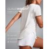 imageCRZ YOGA Cloudweight Workout Tops for Women Lightweight Athletic Short Sleeve Shirts Gym Running Side Slit TShirtsMilky White Bone