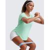 imageCRZ YOGA Cloudweight Workout Tops for Women Lightweight Athletic Short Sleeve Shirts Gym Running Side Slit TShirtsMint Moment