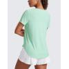 imageCRZ YOGA Cloudweight Workout Tops for Women Lightweight Athletic Short Sleeve Shirts Gym Running Side Slit TShirtsMint Moment