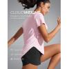imageCRZ YOGA Cloudweight Workout Tops for Women Lightweight Athletic Short Sleeve Shirts Gym Running Side Slit TShirtsPink Peony