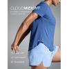 imageCRZ YOGA Cloudweight Workout Tops for Women Lightweight Athletic Short Sleeve Shirts Gym Running Side Slit TShirtsPitch Blue