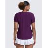 imageCRZ YOGA Cloudweight Workout Tops for Women Lightweight Athletic Short Sleeve Shirts Gym Running Side Slit TShirtsPlum Magenta