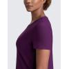 imageCRZ YOGA Cloudweight Workout Tops for Women Lightweight Athletic Short Sleeve Shirts Gym Running Side Slit TShirtsPlum Magenta