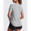 imageCRZ YOGA Cloudweight Workout Tops for Women Lightweight Athletic Short Sleeve Shirts Gym Running Side Slit TShirtsSilver Gray