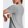 imageCRZ YOGA Cloudweight Workout Tops for Women Lightweight Athletic Short Sleeve Shirts Gym Running Side Slit TShirtsSilver Gray