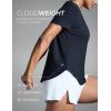 imageCRZ YOGA Cloudweight Workout Tops for Women Lightweight Athletic Short Sleeve Shirts Gym Running Side Slit TShirtsTrue Navy