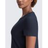 imageCRZ YOGA Cloudweight Workout Tops for Women Lightweight Athletic Short Sleeve Shirts Gym Running Side Slit TShirtsTrue Navy