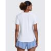 imageCRZ YOGA Cloudweight Workout Tops for Women Lightweight Athletic Short Sleeve Shirts Gym Running Side Slit TShirtsWhite