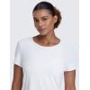 imageCRZ YOGA Cloudweight Workout Tops for Women Lightweight Athletic Short Sleeve Shirts Gym Running Side Slit TShirtsWhite