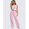 imageCRZ YOGA Cotton Fleece Lined Sweatpants Women 30quot Straight Leg Casual Lounge Sweat Pants for WomenPink Peony